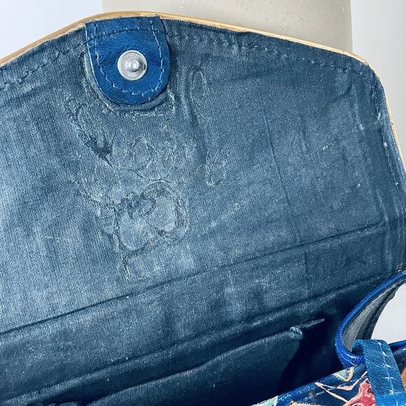 VTG Leather Embossed Giraffe Wildlife Jungle Africa Structured Crossbody Bag - Picture 8 of 12